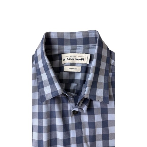 Mizzen+Main Men’s Lightweight Leeward Plaid Short Sleeve Shirt L Trim Fit Blue - Picture 5 of 5